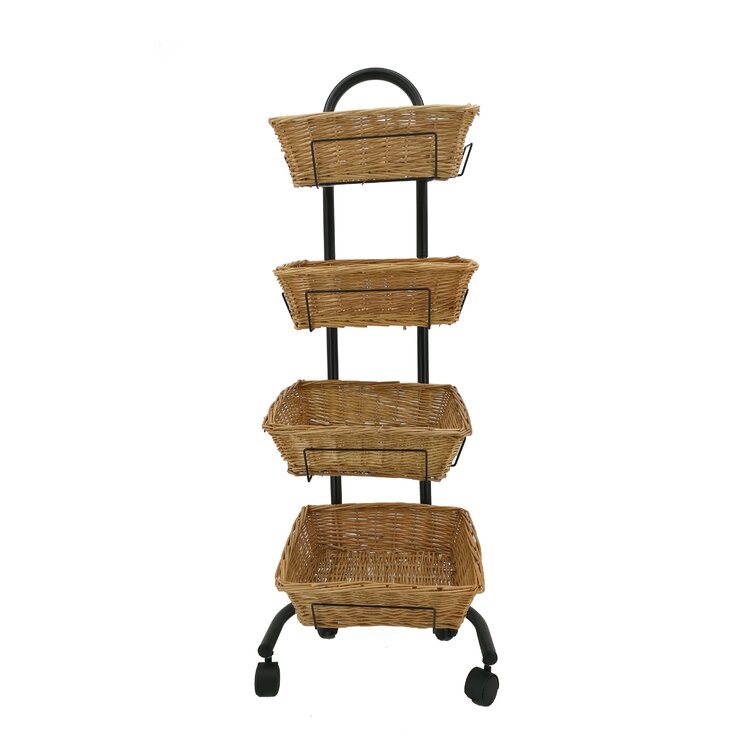 Bakers rack 2025 with wicker baskets